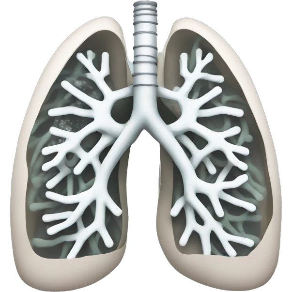 Lungs with tubes goout of the top emoji