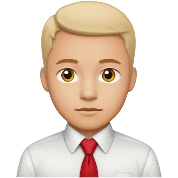 man in white shirt, having red tie emoji
