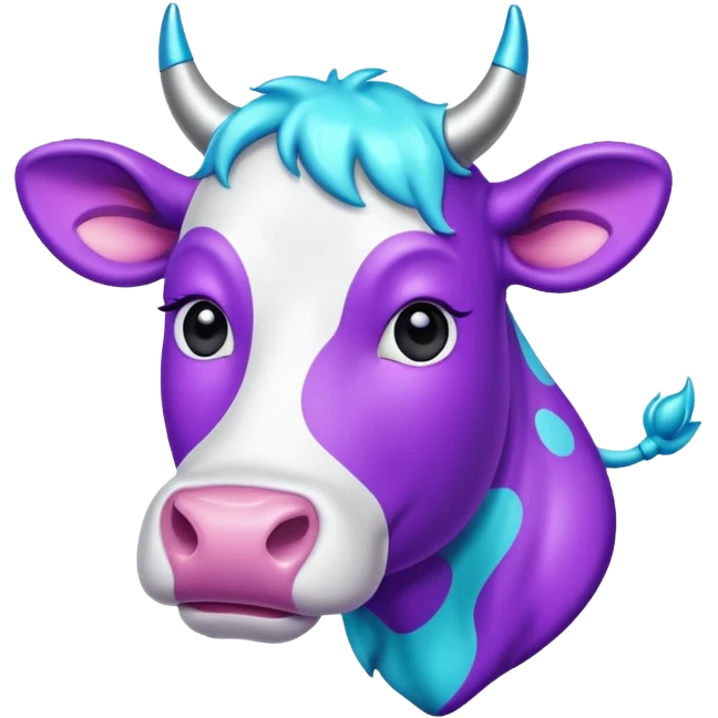 glitter purple and cian vaca emoji