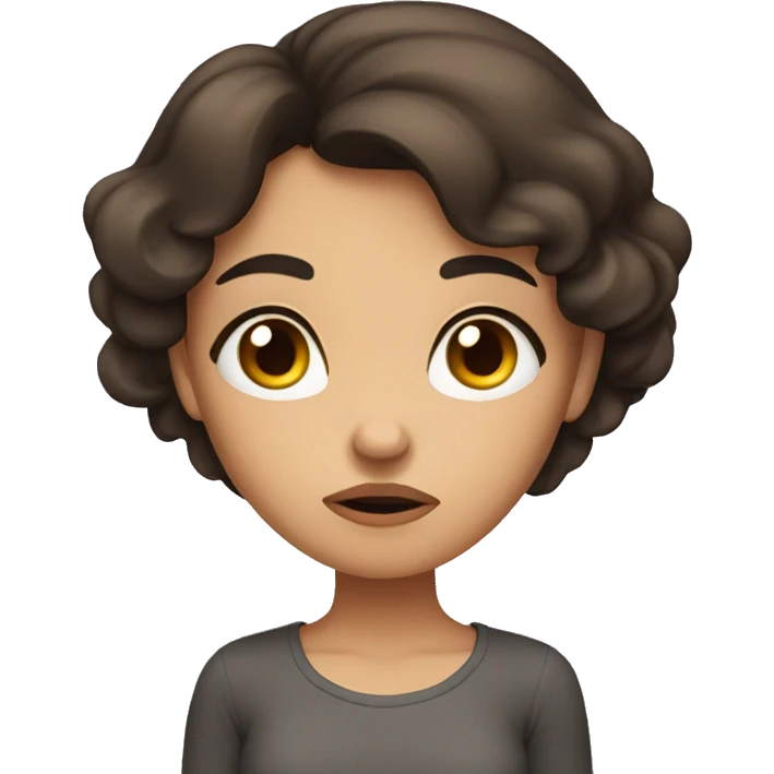 sulking brunette girl emoji