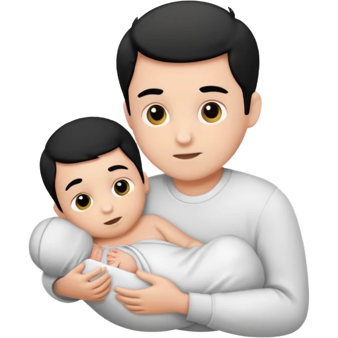 Newborn B&W with male emoji