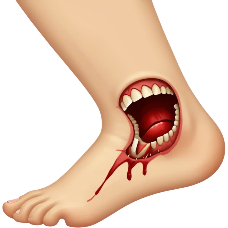 An ankle, being biten emoji