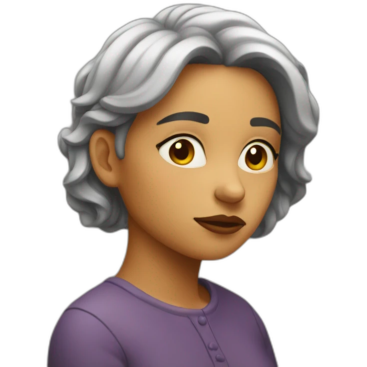 pensive, thoughtful woman emoji