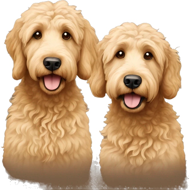 two golden labradoodles emoji