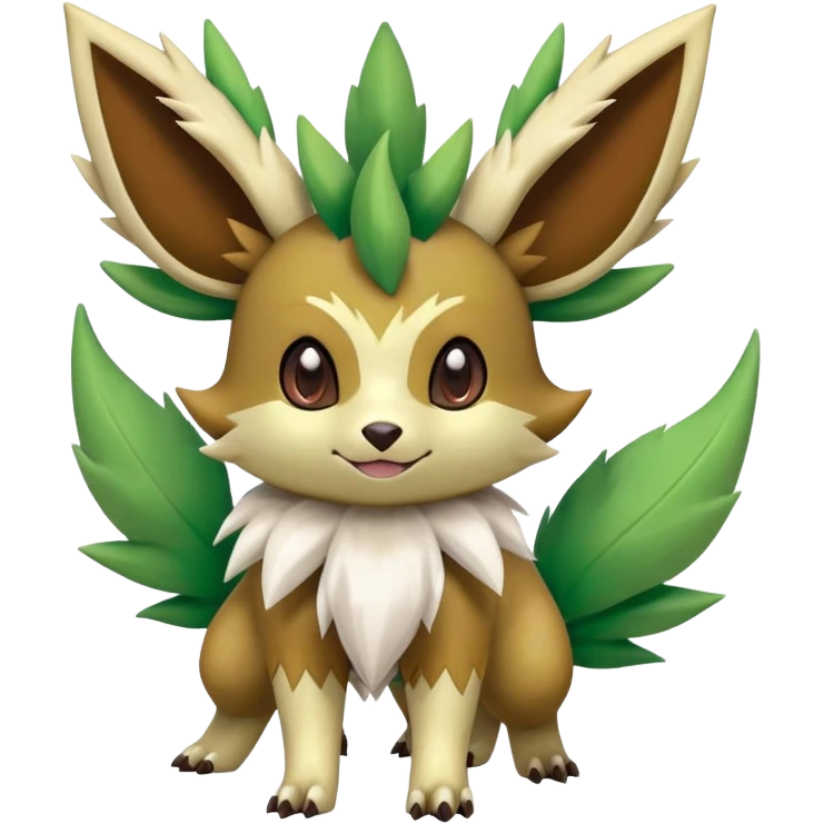 Shiny Leafeon-Zigzagoon-Shaymin-hybrid, full body emoji