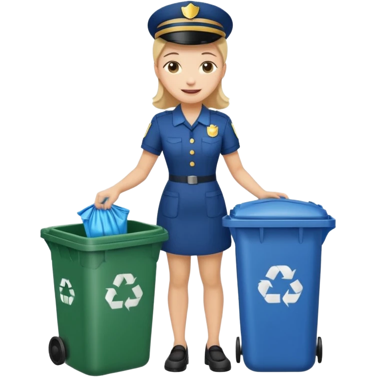 full body housekeeper open trash can and put the trash emoji