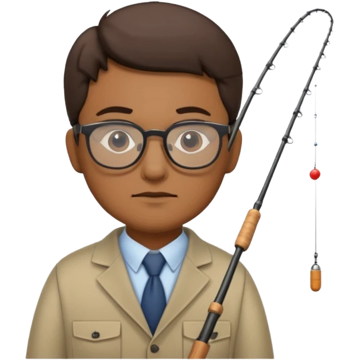 Accountant who wears glasses and loves fishing emoji