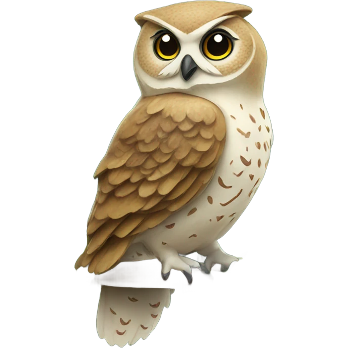 Owl on a Christmas tree emoji