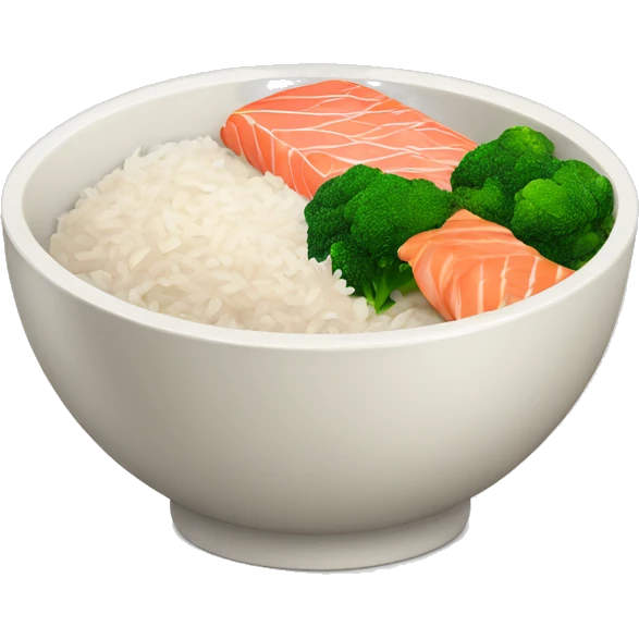 Bowl with rice, Salmon and broccoli  emoji