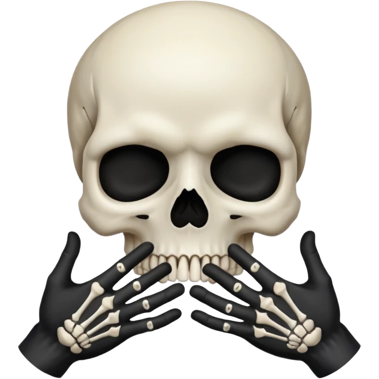 Skull face joining hands emoji