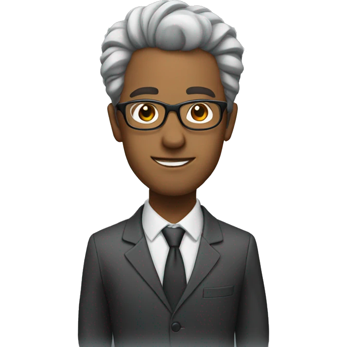 accountant with thick glasses and slick hair  emoji