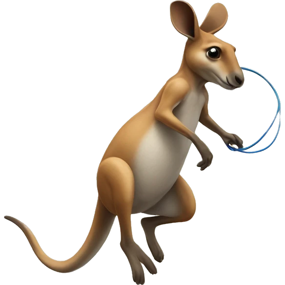 A kangaroo jump roping emoji