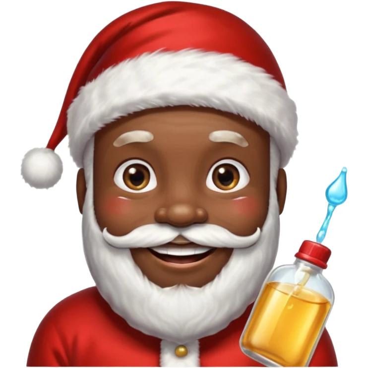 black Santa with baby oil emoji