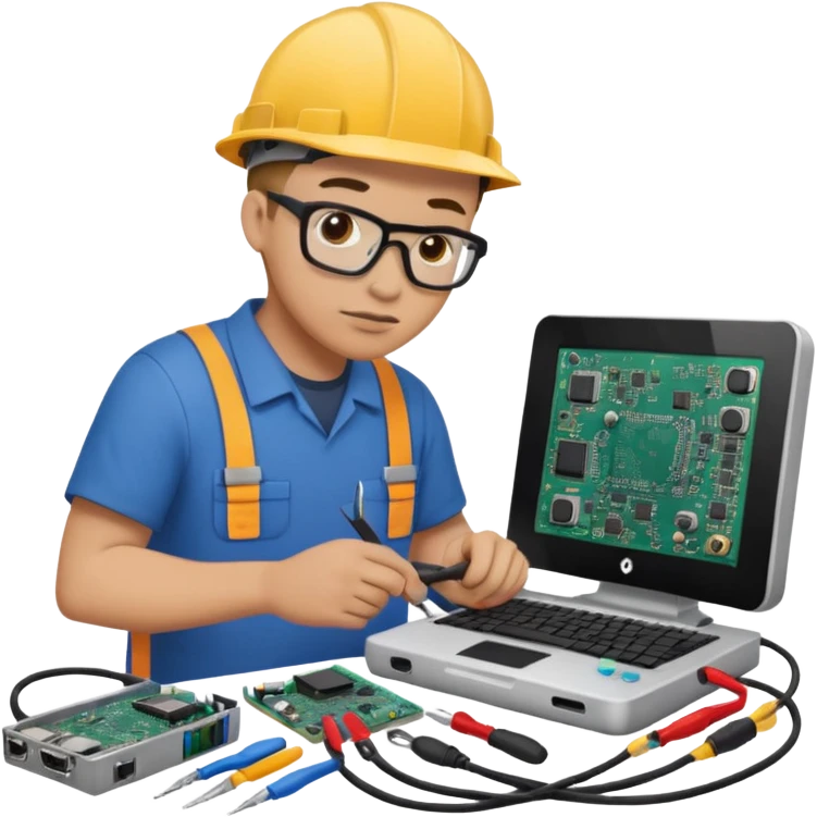 computer technician fixing damage computer emoji
