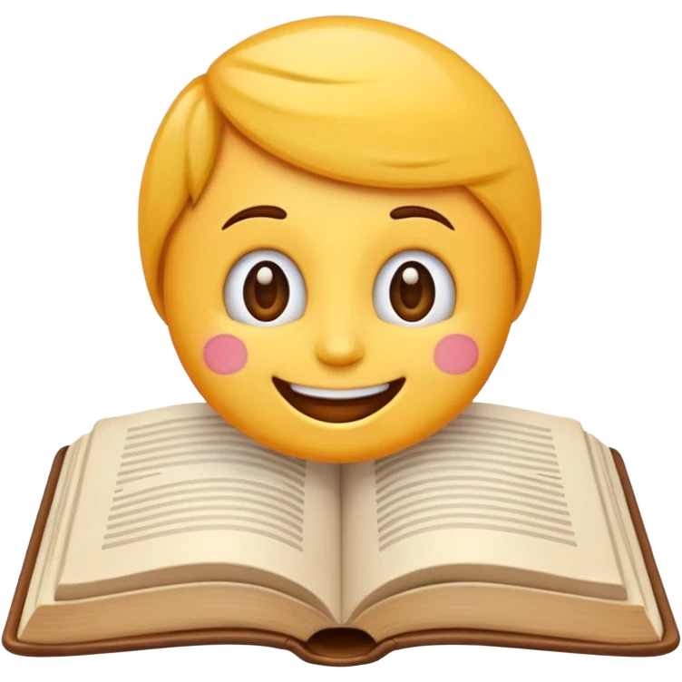 growing emoji, eager to learn more and happy, open book with happy face emoji
