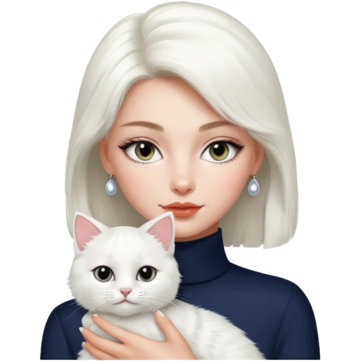 Dior model with pet cat emoji