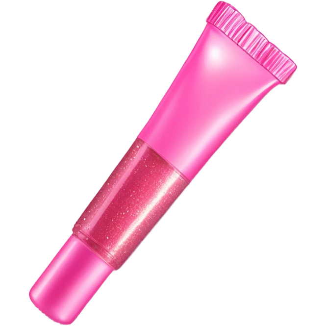 pink shimmer lip gloss  emoji