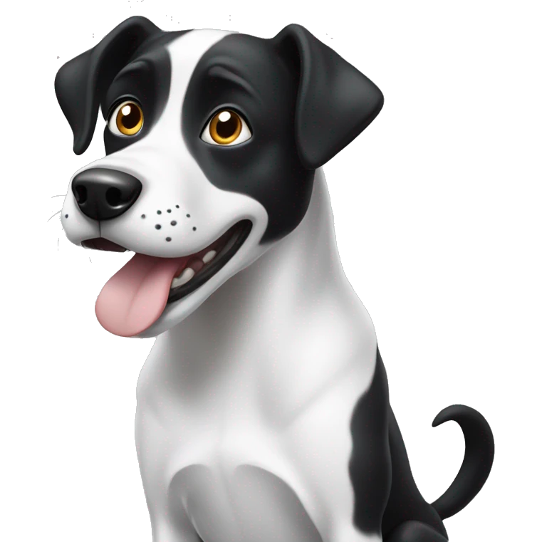 black and white dog begging for food emoji