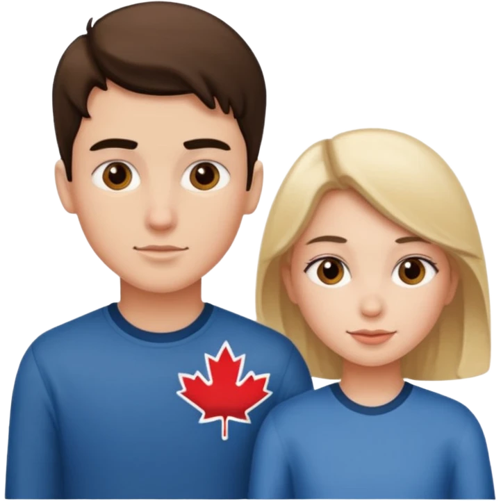 American boy Canadian girl  emoji