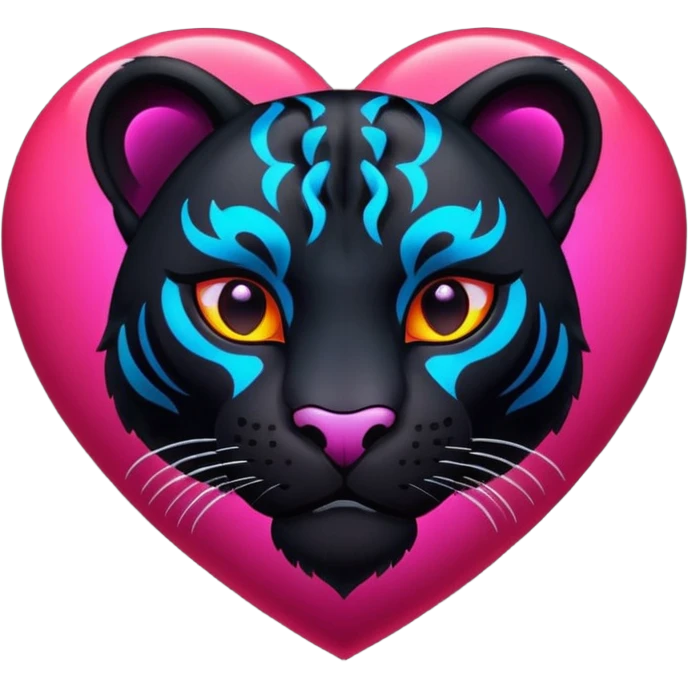 Heart with a panther emoji
