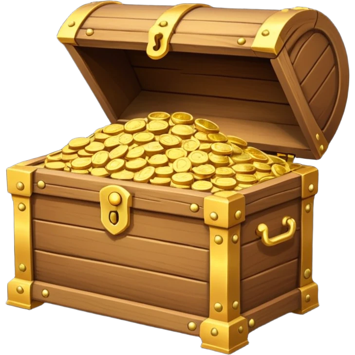 Treasure Chest – Wooden chest filled with gold emoji