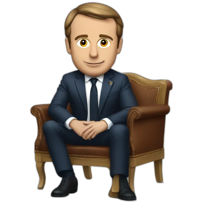 Macron assis sur un sanglier emoji