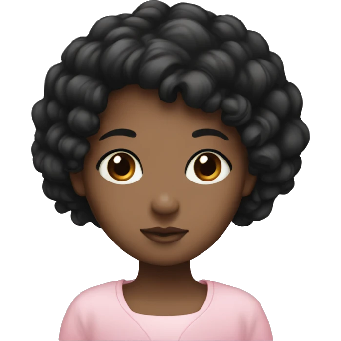 black , brown eye , black hair,feminine, pink, girl, angelic emoji