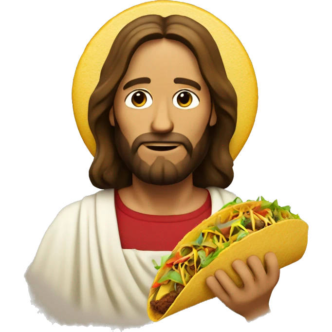 Jesus Christ with a taco emoji