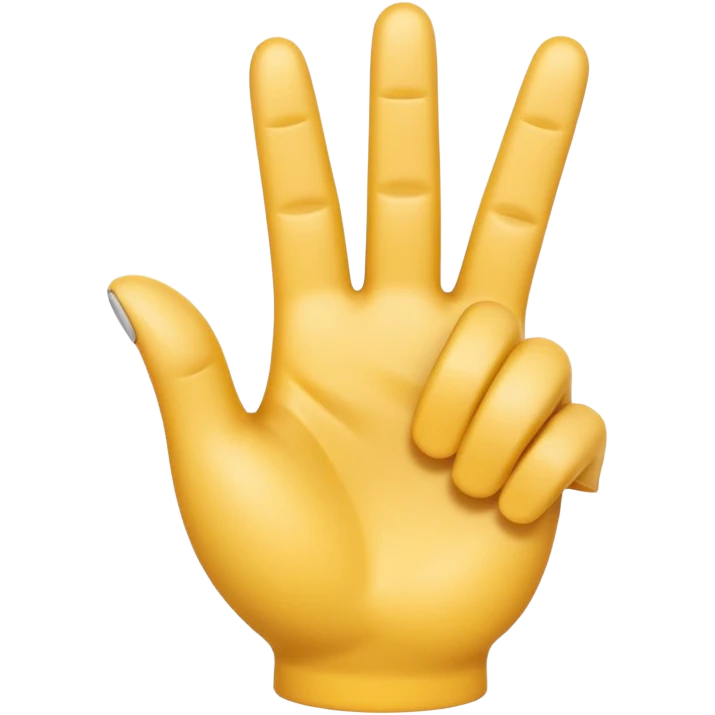 A 3D emoji in iOS emoji aesthetic style of a hand making a trigger-like gesture, with the index finger extended forward and the thumb raised upward, other fingers folded, clean white background, glossy and smooth Apple-style design

 emoji
