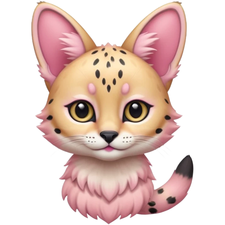 Whitish pastel-rosy-pink cute elegant furry kawaii Serval emoji