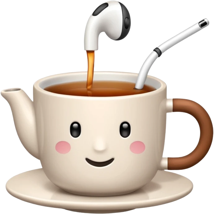 Create tea with AirPods in it emoji