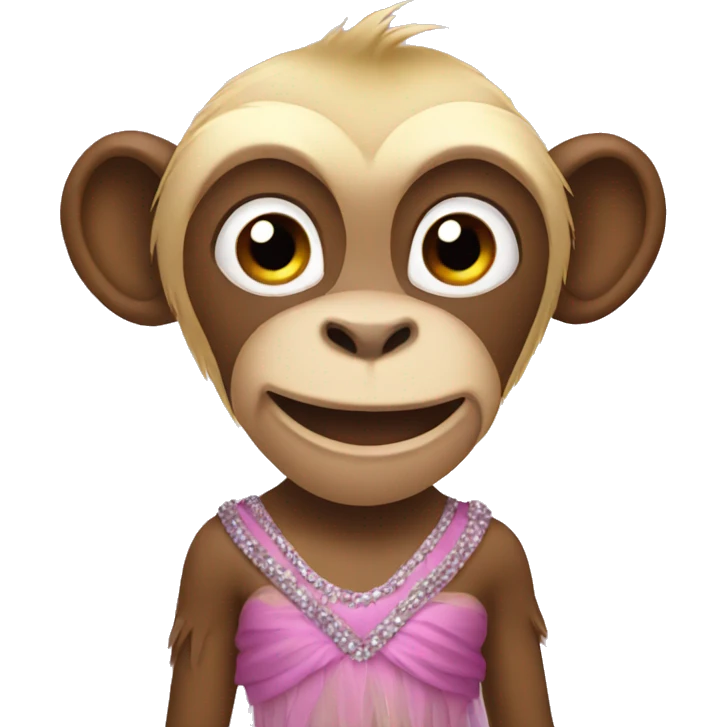 Monkey with tutu on emoji