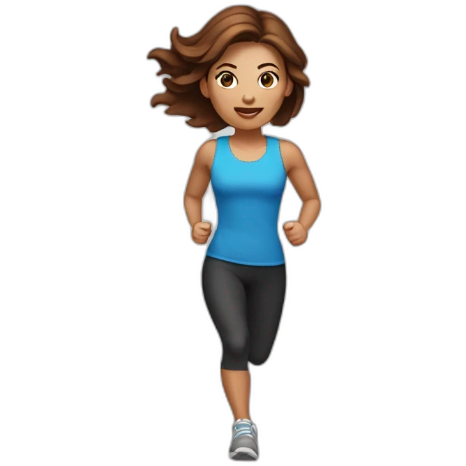 running white skin woman, brown hair emoji