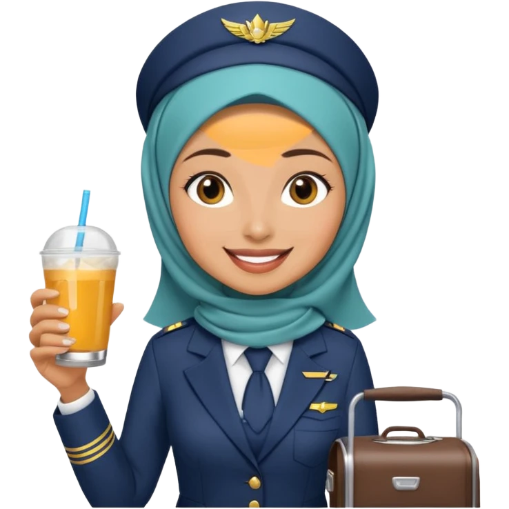 Hijabi flight attendant emoji