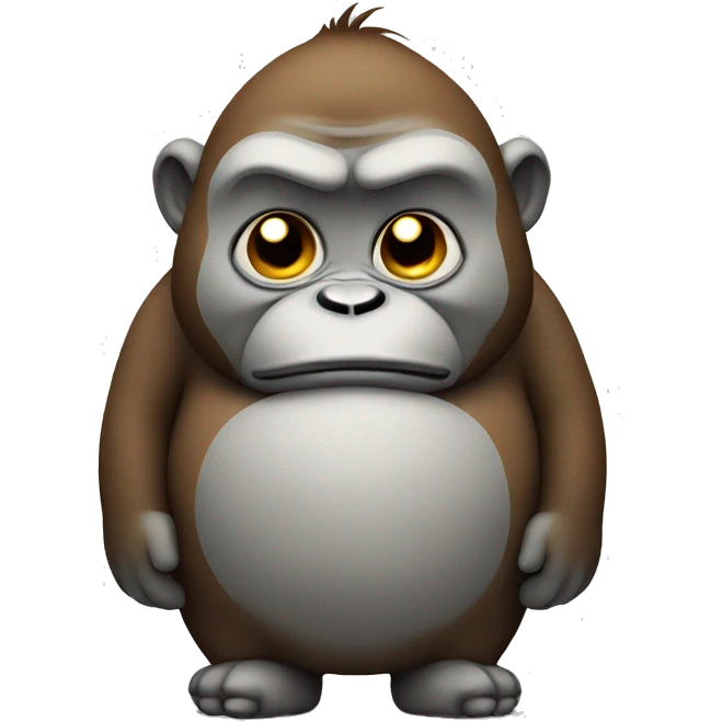 fat monkey with a sad face emoji