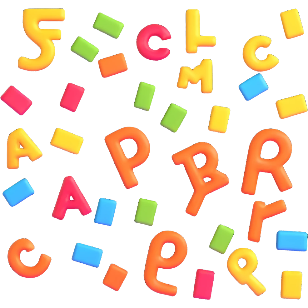 dimensional text inscription, floating cartoon letters, perspective view, bright colorful, lively atmosphere emoji