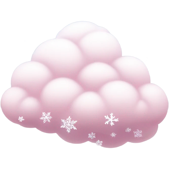Pink cloud with snow and snowflakes emoji