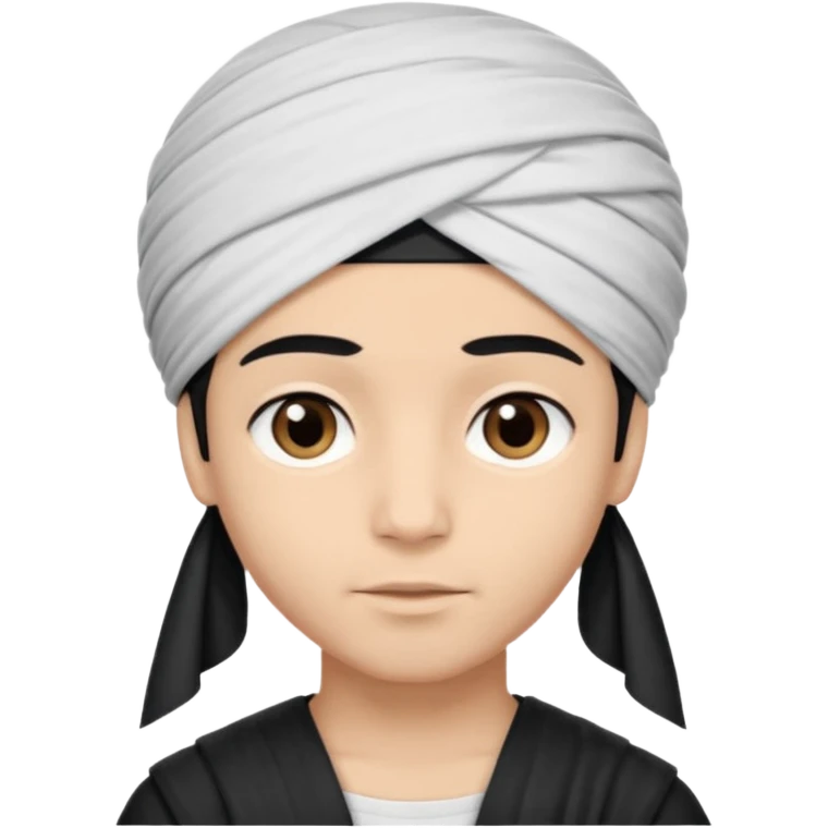 Emoji de un chico con turbante árabe que el chico sea de color piel clara y que tenga cabello negro y de fondo blanco emoji