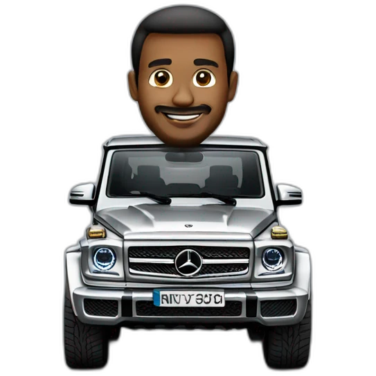man-driving-black-mercedes-benz-G-Class-dubai emoji