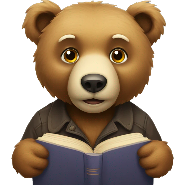 A bear that ready a book emoji