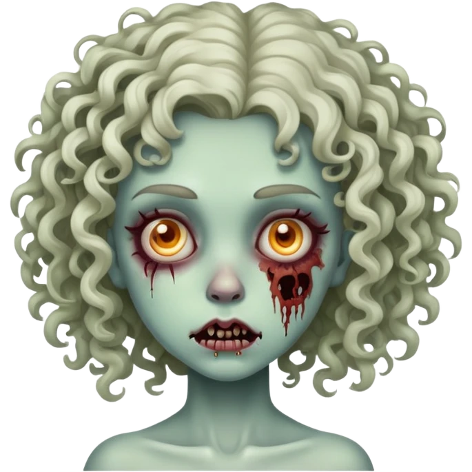 zombie girl with curly hair emoji