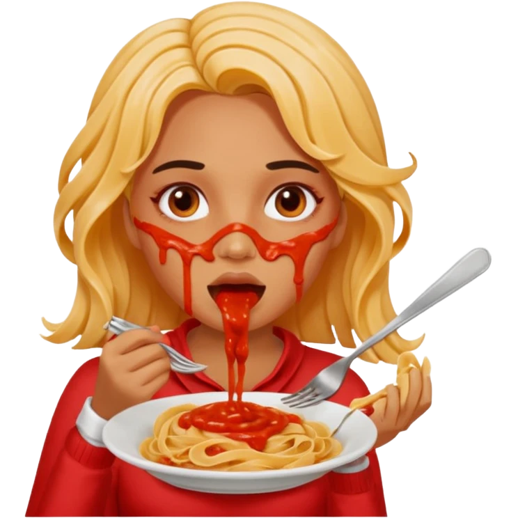 the woman who eats pasta emoji