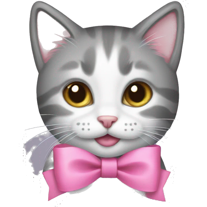 Kitty with a pink bow emoji