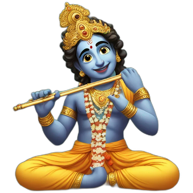 Lord Krishna with flute emoji