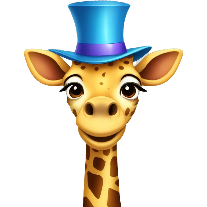 The Geoffrey the Giraffe wearing a birthday blue hat HD styled cartoon emoji