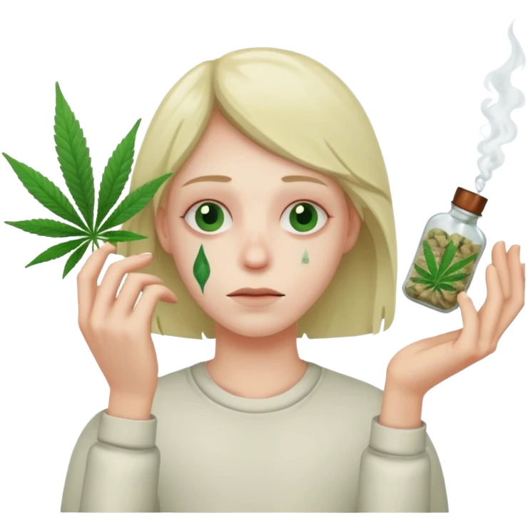 gang dealer drugged white with cannabis on a hand emoji