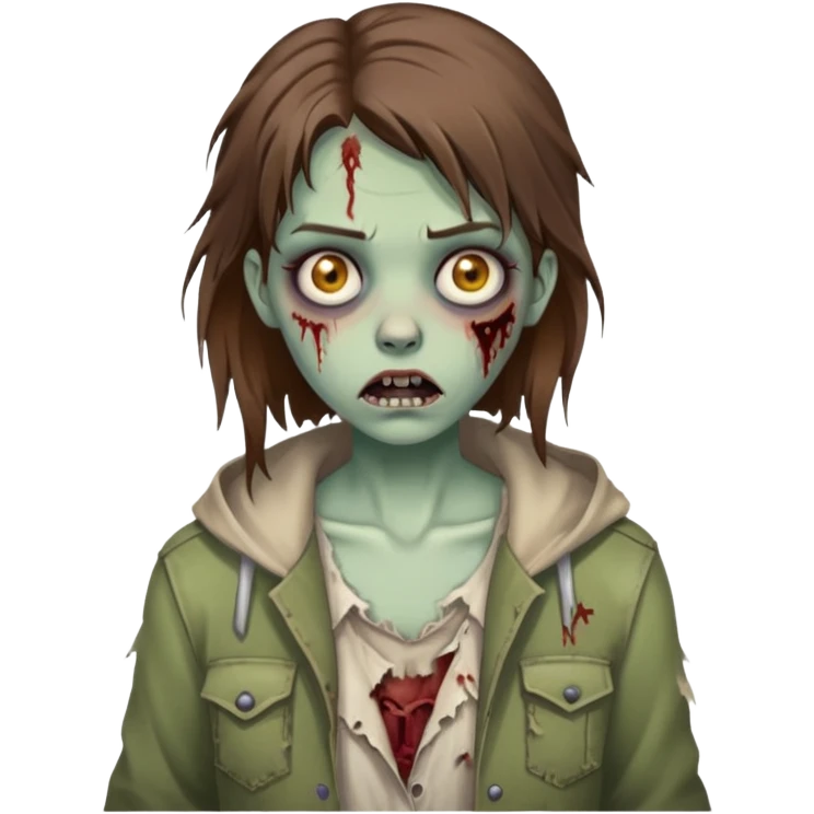 zombie Girl with brown hair emoji