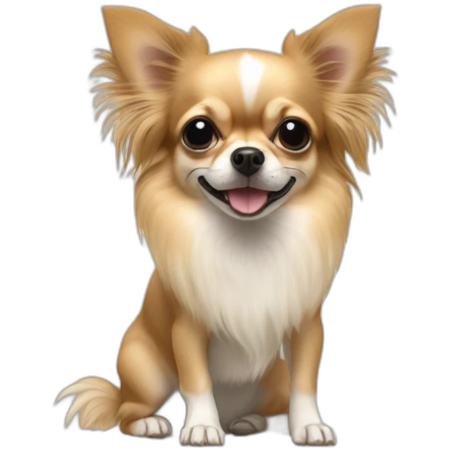 Long hair sand chihuahua napoleon emoji