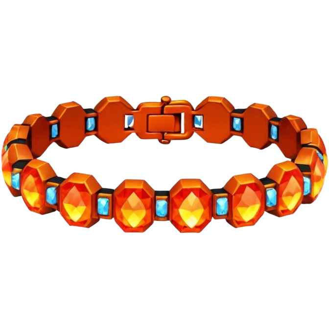 low poly fire bracelet gems emoji