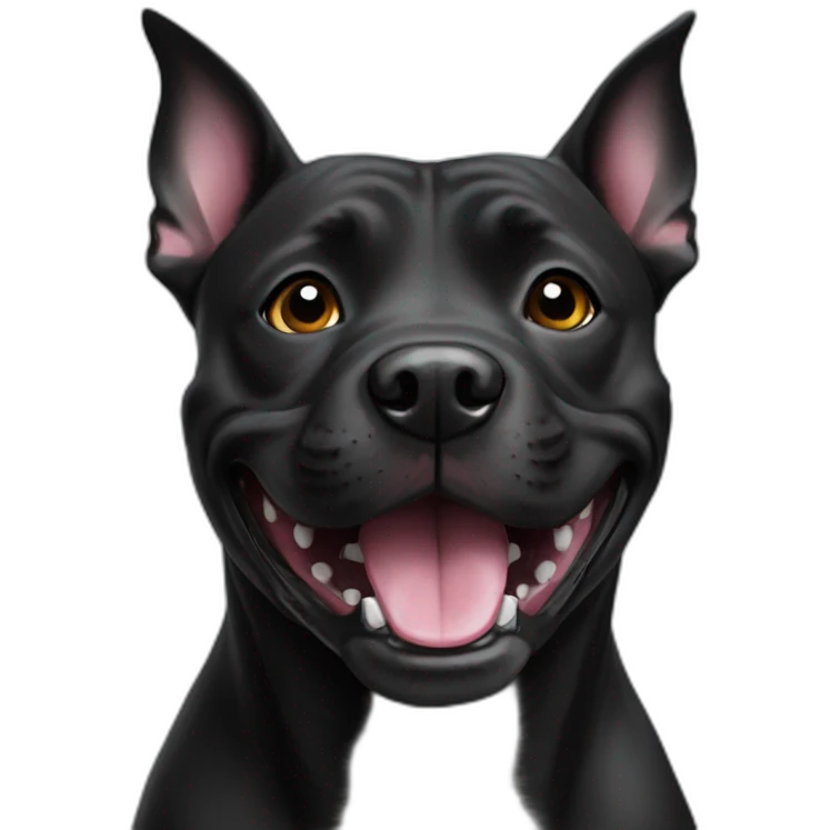 Black Staffy smile emoji